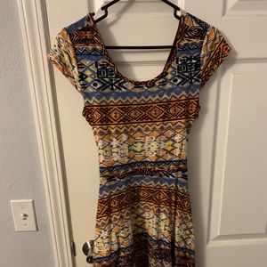 Printed cross back dress